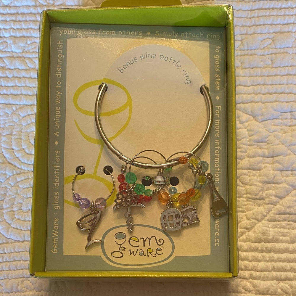 GemWare Wine Glass Charms Set